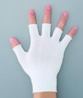 Half-finger glove ASPURE, white, nylon